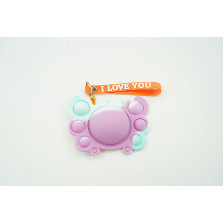 Jucarie antistres din silicon, Flippy®, Pop It Now tip breloc, Crab, Multicolor, V1 - vivimall.ro