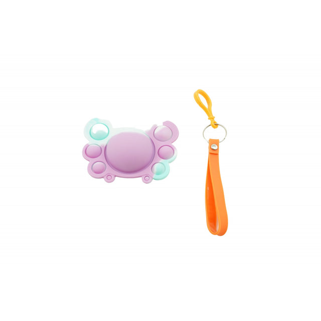 Jucarie antistres din silicon, Flippy®, Pop It Now tip breloc, Crab, Multicolor, V1 - vivimall.ro