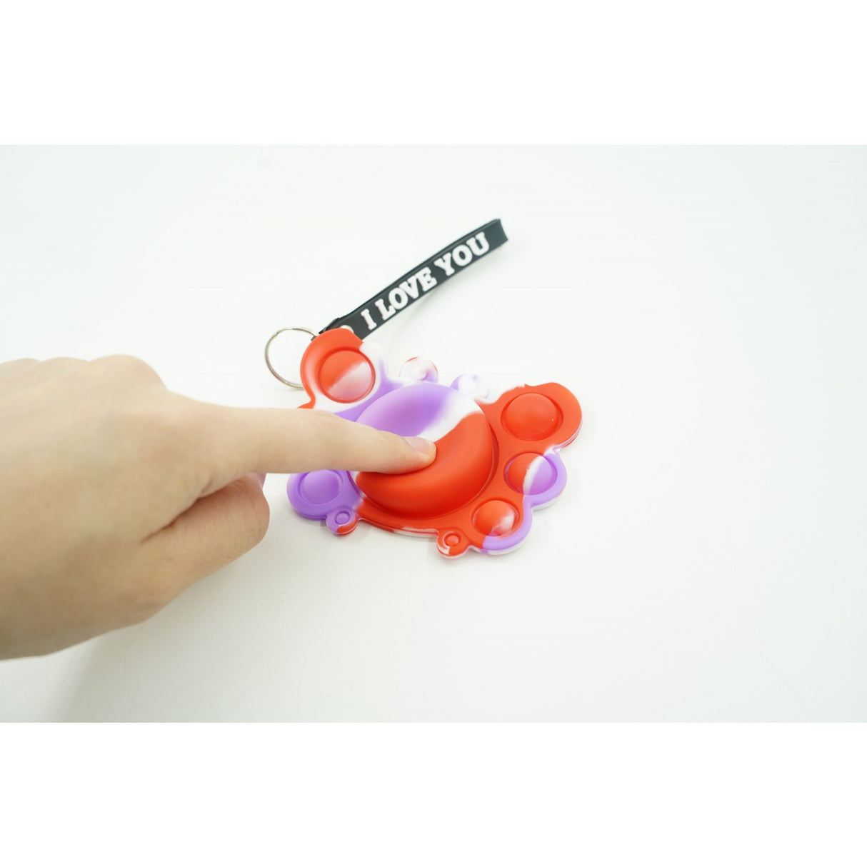 Jucarie antistres din silicon, Flippy®, Pop It Now tip breloc, Crab, Multicolor, V4 - vivimall.ro