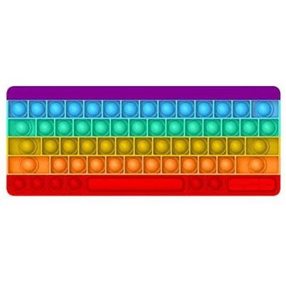 Jucarie Antistres Din Silicon, Pop It And Flip It, Tastatura, Curcubeu