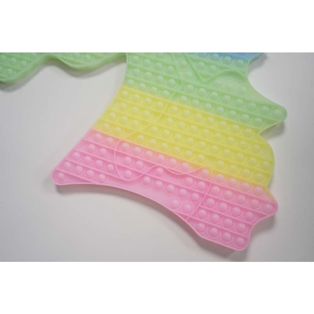 Jucarie Antistres Din Silicon, Pop It And Flip It, Unicorn, Fosforescent