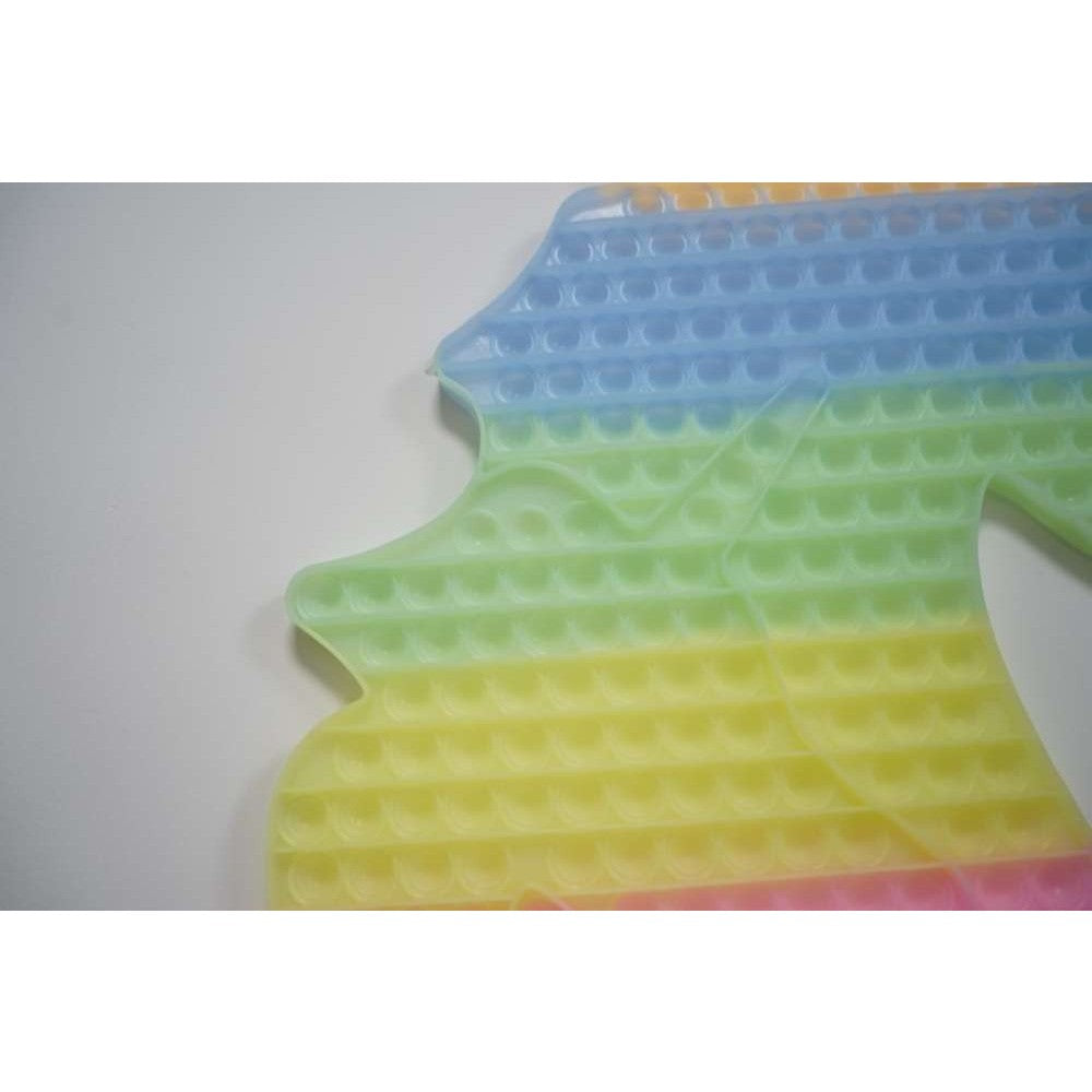 Jucarie Antistres Din Silicon, Pop It And Flip It, Unicorn, Fosforescent