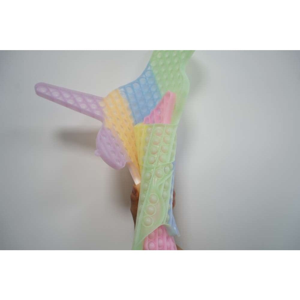 Jucarie Antistres Din Silicon, Pop It And Flip It, Unicorn, Fosforescent