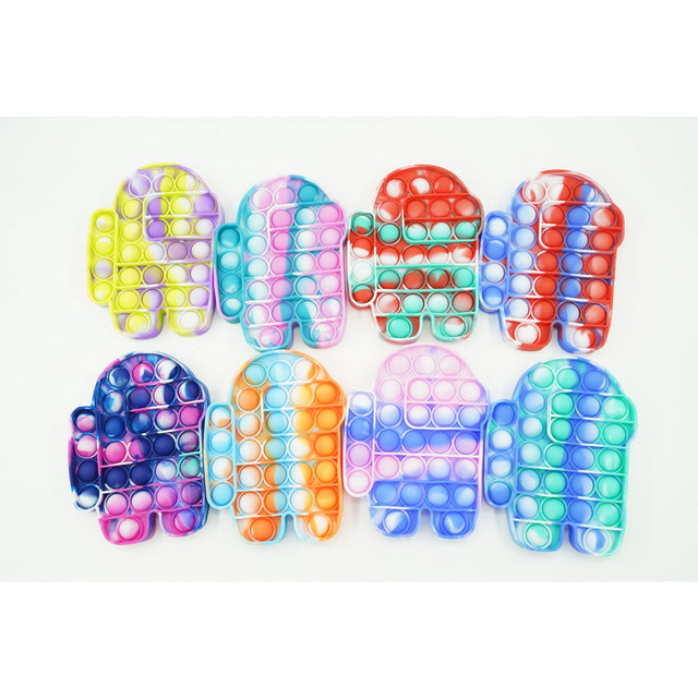 Jucarie antistres din silicon, Pop It Now and Flip It, Among Us, Culori Mixte, Amestec - vivimall.ro