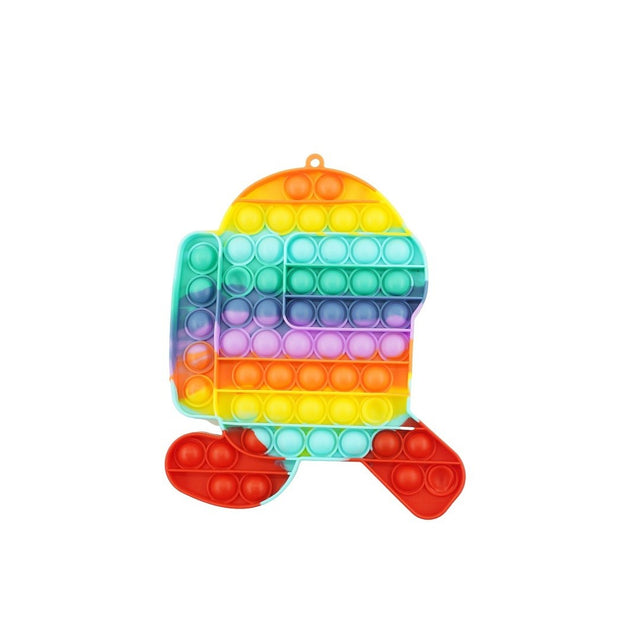 Jucarie antistres din silicon, Pop it Now and Flip It, Among Us, Multicolor, Model 2 - vivimall.ro