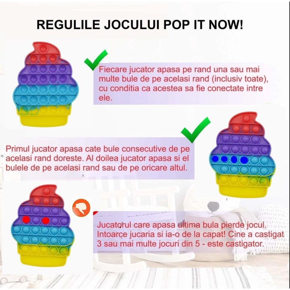 Jucarie Antistres Din Silicon, Pop It Now And Flip It, Briosa - vivimall.ro