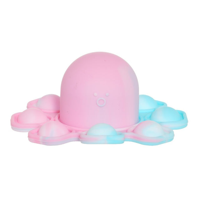 Jucarie Antistres, Vivimall, Tip Pop It, Caracatita Reversibila, din Silicon, 20 x 10 cm, Multicolor/Lila - vivimall.ro