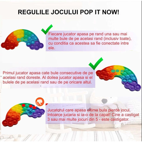 Jucarie Antistres Din Silicon, Pop It Now And Flip It, Curcubeu