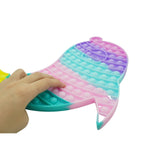 Jucarie antistres din silicon, Pop it Now and Flip It, Delfin dublu XXL 30 cm, Multicolor - vivimall.ro