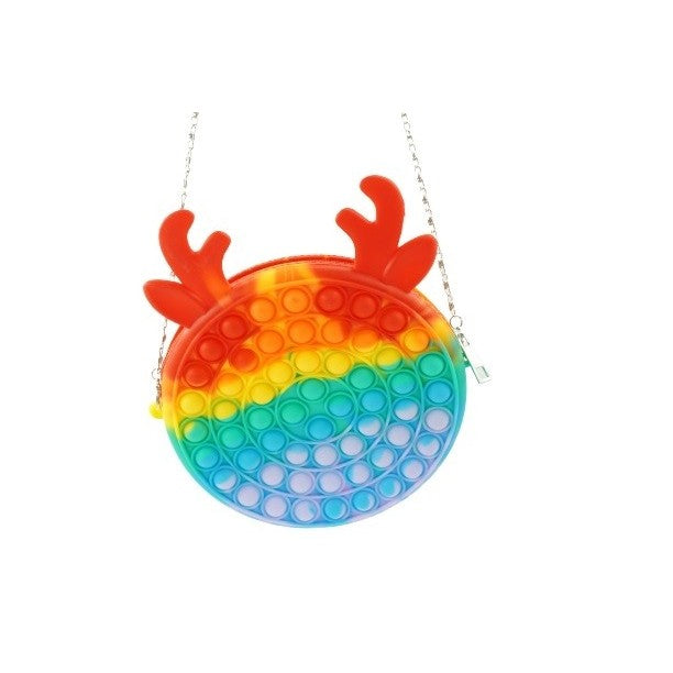 Jucarie antistres din silicon, Pop it Now and Flip It, Flippy, Geanta, Model 2, Multicolor - vivimall.ro