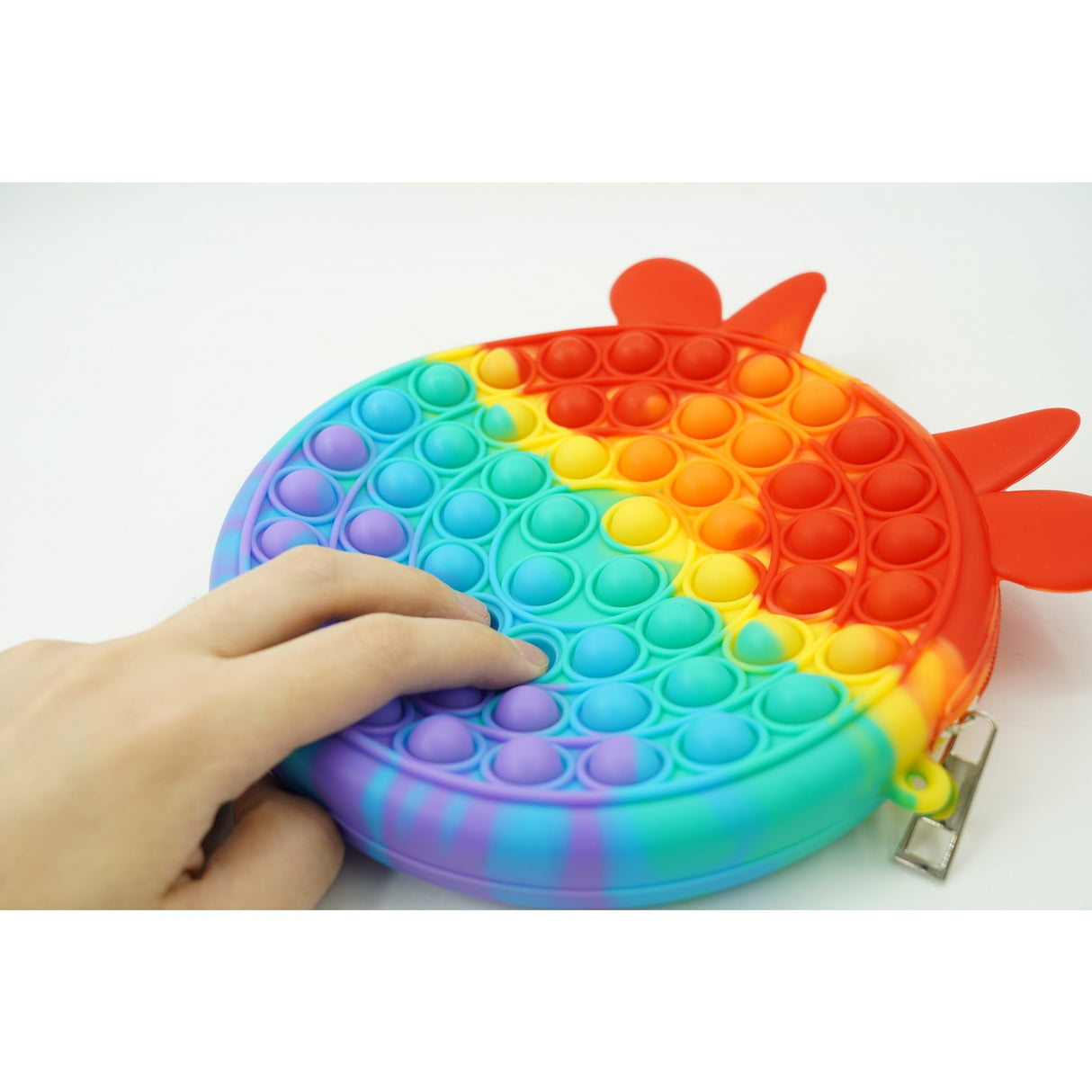 Jucarie antistres din silicon, Pop it Now and Flip It, Flippy, Geanta, Model 4, Multicolor - vivimall.ro