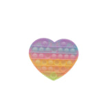 Jucarie antistres din silicon, Pop it Now and Flip It, Inima, Fosforescent, Multicolor - vivimall.ro