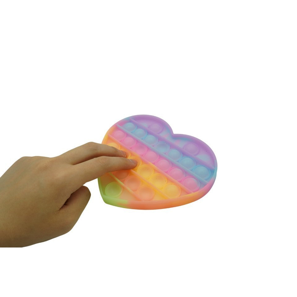 Jucarie Antistres Din Silicon, Pop It Now And Flip It, Inima, Fosforescent