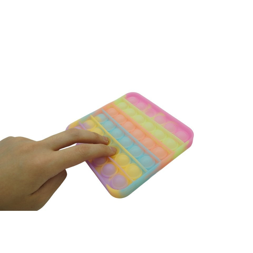 Jucarie antistres din silicon, Pop it Now and Flip It, Patrat, Fosforescent, Multicolor - vivimall.ro