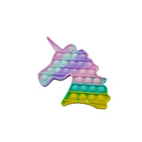 Detaliu bule silicon jucărie Pop it Unicorn multicolor, apăsare și sunet plăcut, Model 3
