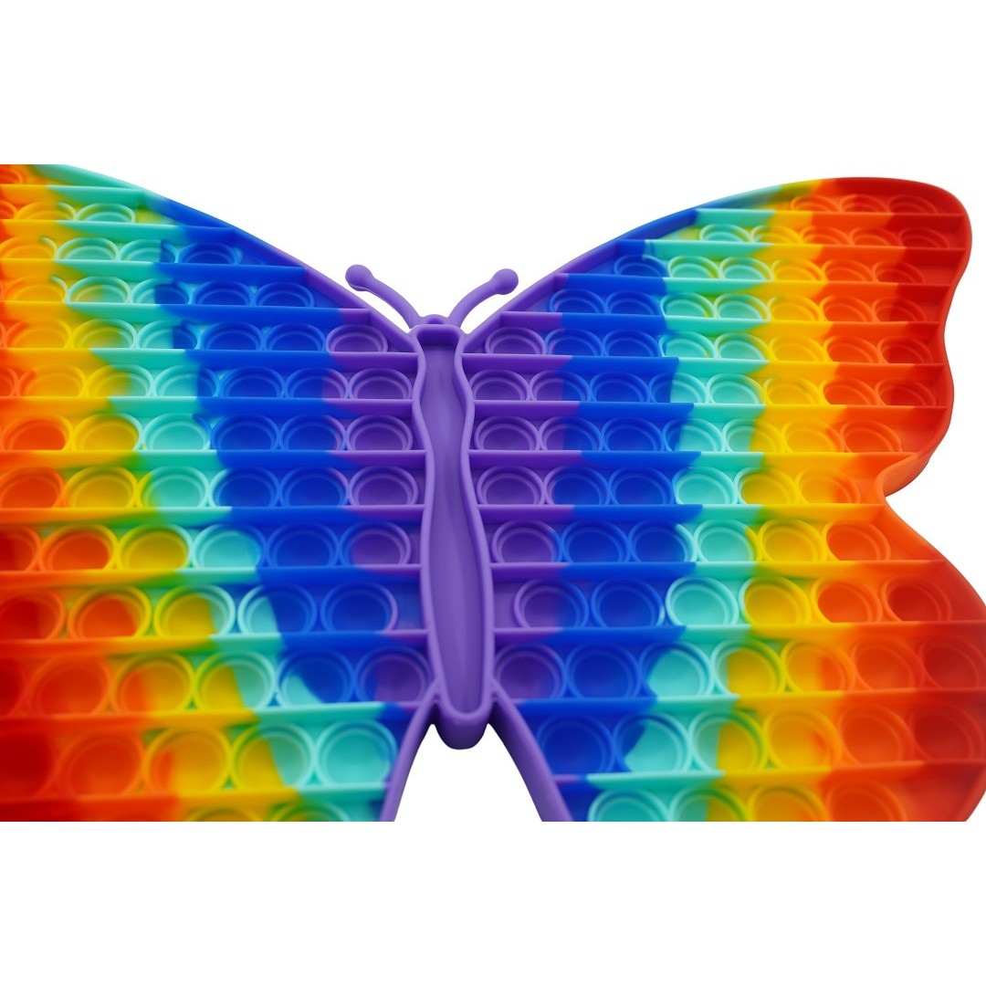 Jucarie antistres din silicon Pop it now, forma Fluture, multicolor, urias - vivimall.ro