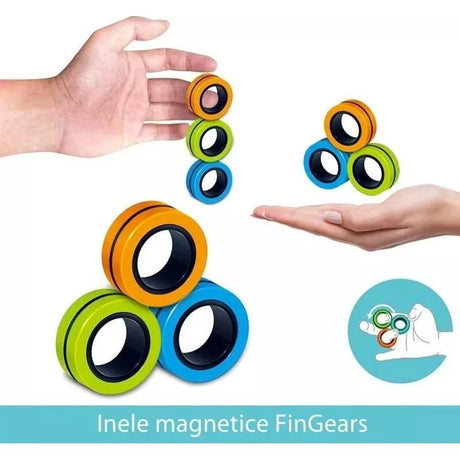 Jucarie Antistres Inele Magnetice, 3 Piese, Multicolor - vivimall.ro