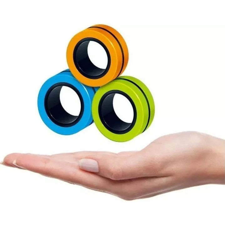 Jucarie antistres Vivimall, inele magnetice, 3 piese, Multicolor - vivimall.ro