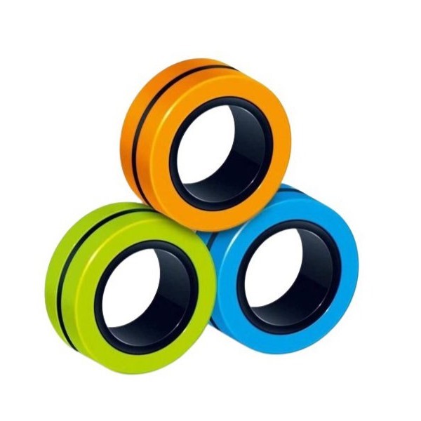 Jucarie antistres Vivimall, inele magnetice, 3 piese, Multicolor