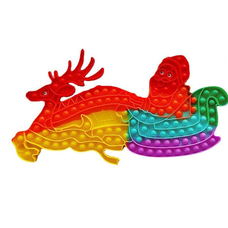 Jucarie Antistres, Vivimall, Tip Pop It Now and Flip It, Sania Lui Mos Craciun, 42 x 21 cm, Multicolor - vivimall.ro