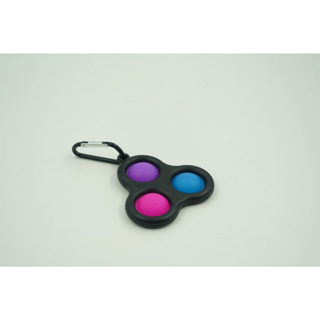 Jucarie antistres, Pop it, tip breloc, triunghi, 8 cm, multicolor, Negru - vivimall.ro