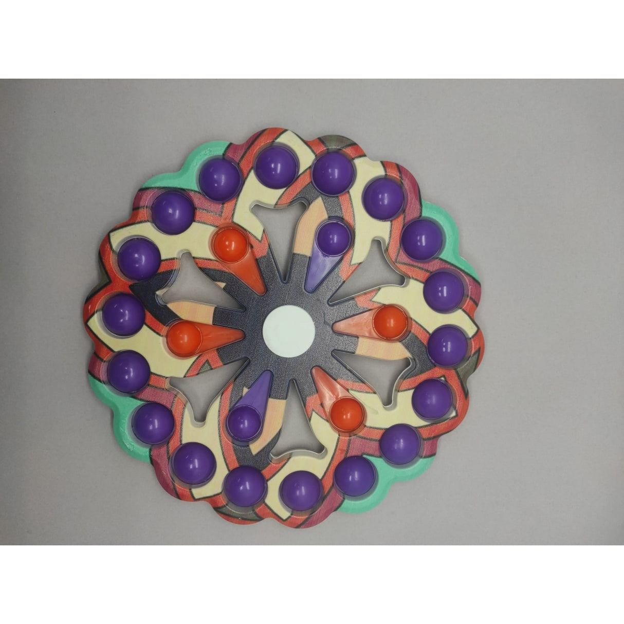 Jucarie Antistres, Model Simple Dimple, Fidget Toy Spinner, Cu 24 Buline, Multicolor - vivimall.ro