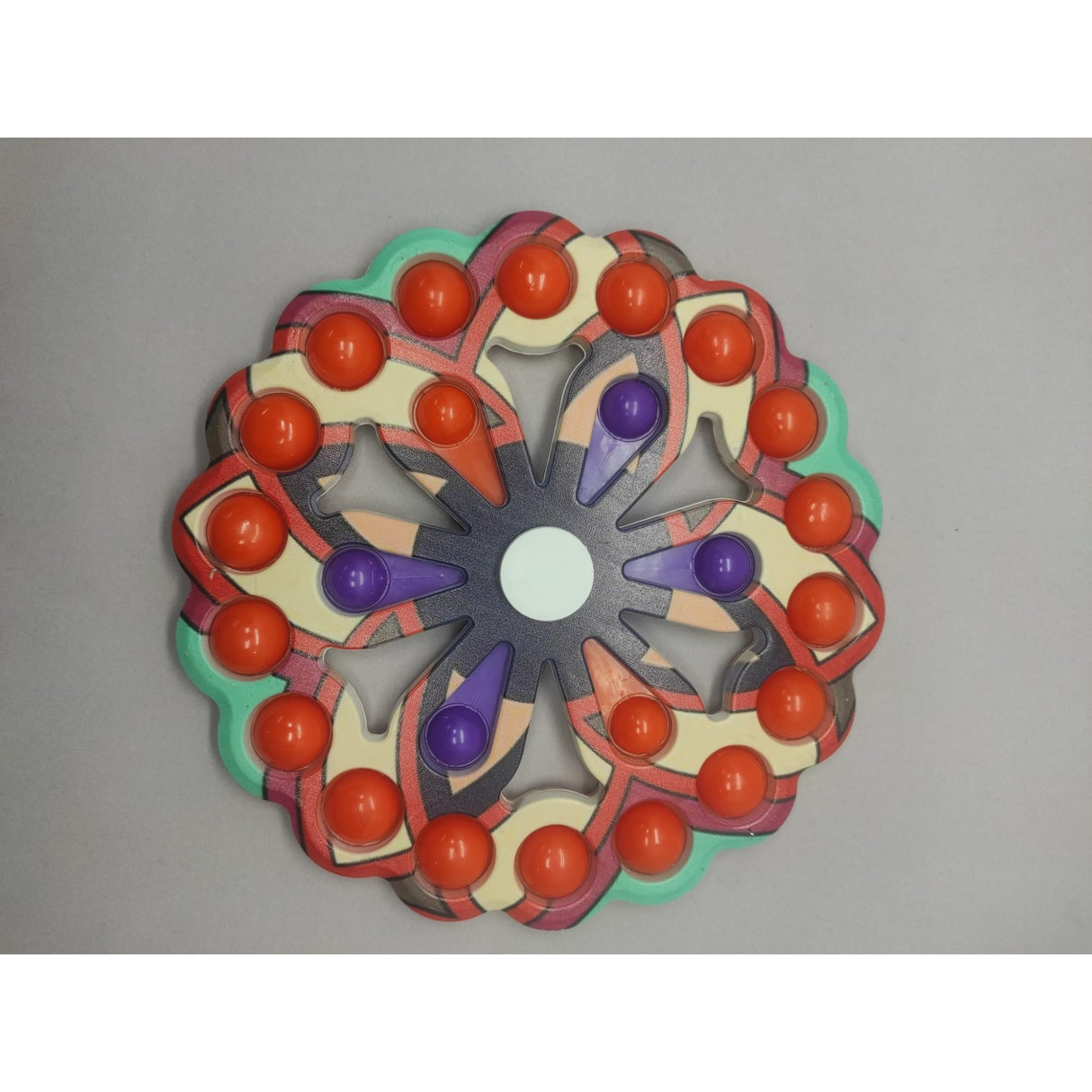 Jucarie Antistres, Model Simple Dimple, Fidget Toy Spinner, Cu 24 Buline, Multicolor - vivimall.ro