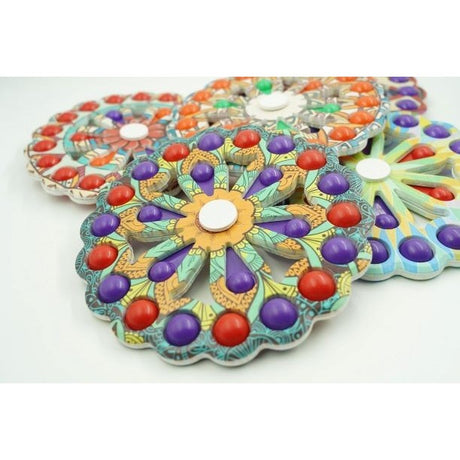 Jucarie Antistres, Model Simple Dimple, Fidget Toy Spinner, Cu 24 Buline, Multicolor - vivimall.ro