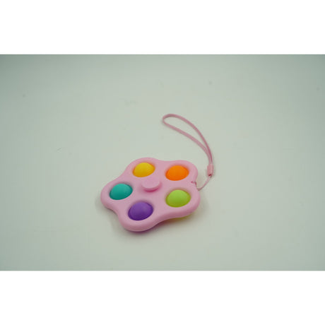 Jucarie Antistres Simple Dimple Fidget Toy Spinner Cu 5 Buline, /Roz
