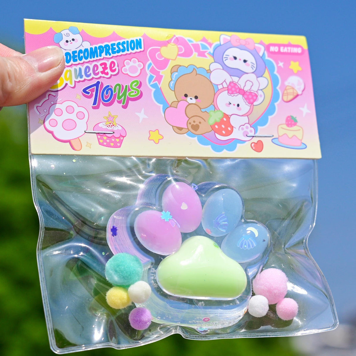 Jucarie Antistres Squishy, Cu Revenire Lenta, Labuta De Pisica Pufoasa, 7.5 Cm, Ambalaj , Multicolor - vivimall.ro
