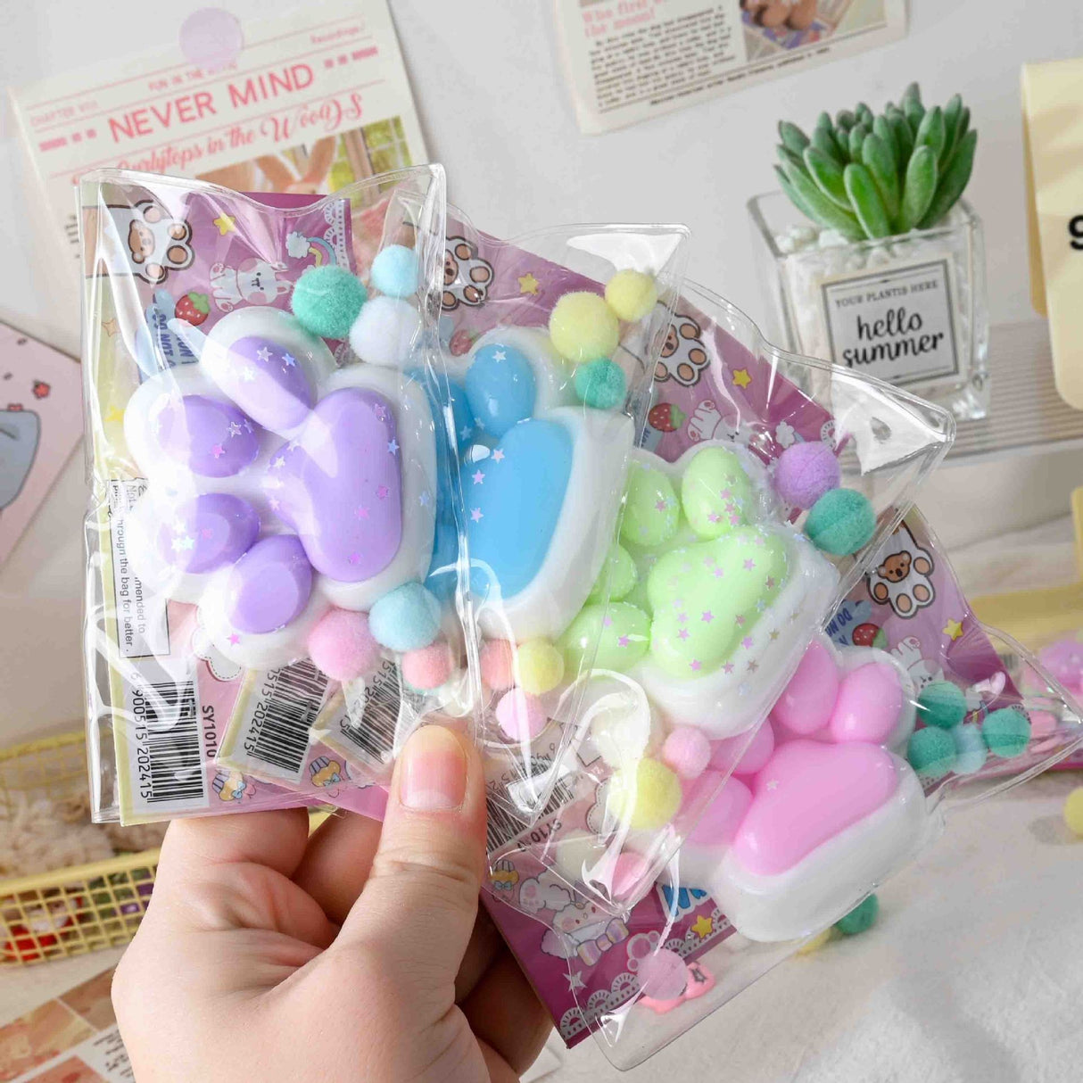 Jucarie Antistres Squishy, Cu Revenire Lenta, Labuta De Pisica Pufoasa, 7.5 Cm, Ambalaj , Multicolor