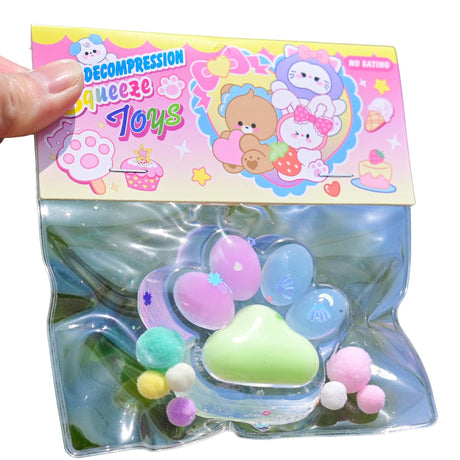 Jucarie Antistres Squishy, Cu Revenire Lenta, Labuta De Pisica Pufoasa, 7.5 Cm, Ambalaj , Multicolor - vivimall.ro