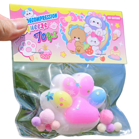 Jucarie Antistres Squishy, Cu Revenire Lenta, Labuta De Pisica Pufoasa, 7.5 Cm, Ambalaj , Multicolor - vivimall.ro