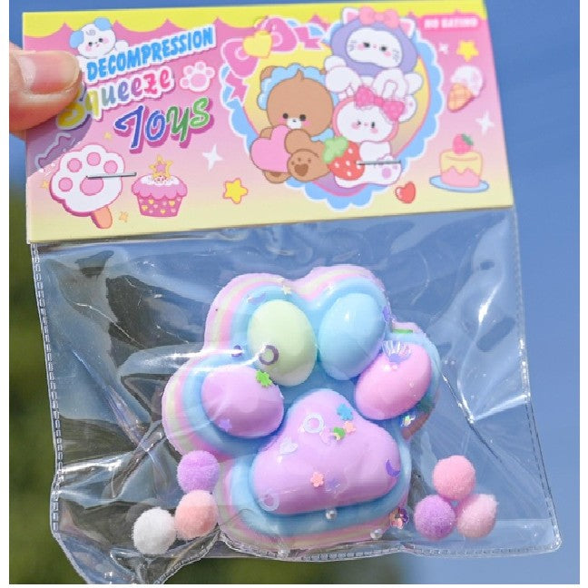 Jucarie Antistres Squishy, Flippy, cu Revenire Lenta, Labuta de Pisica Pufoasa, 7.5 cm, Ambalaj Transparent, Model 27053, Multicolor - vivimall.ro