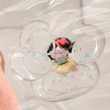 Jucarie Antistres Squishy, Flippy, Labuta de Pisica Pufoasa, cu Revenire Lenta, 7 x 6.5 cm, Model Printesa, Multicolor - vivimall.ro