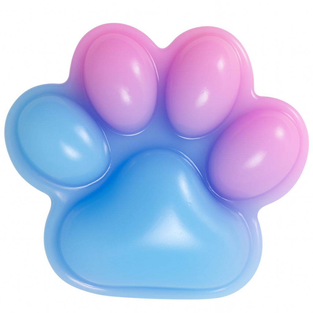 Jucarie Antistres Squishy, Cu Revenire Lenta, Labuta De Pisica Pufoasa, Ambalaj, Albastru Roz