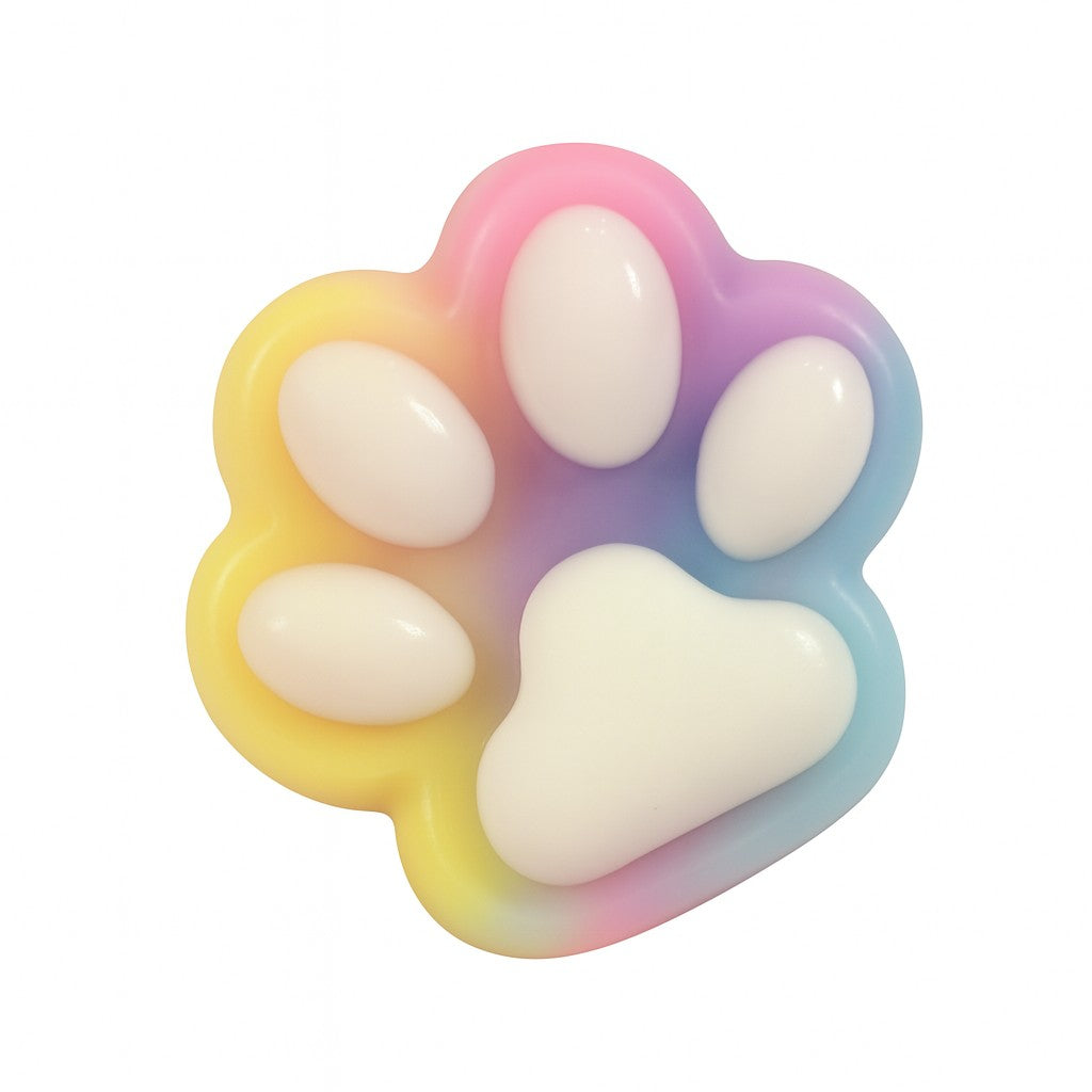 Jucarie Antistres Squishy, Cu Revenire Lenta, Labuta De Pisica Pufoasa, Ambalaj, Multicolor Alb
