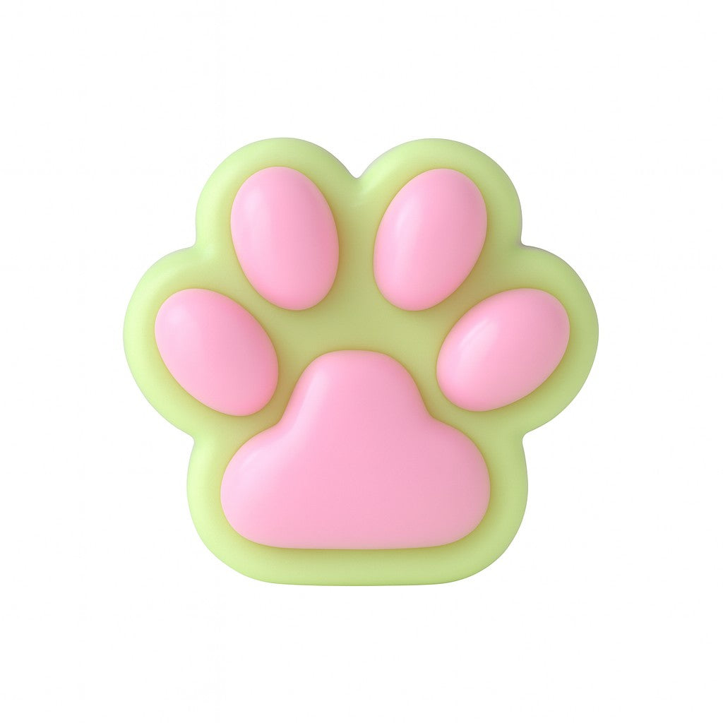 Jucarie Antistres Squishy, Cu Revenire Lenta, Labuta De Pisica Pufoasa, Ambalaj, Verde Roz