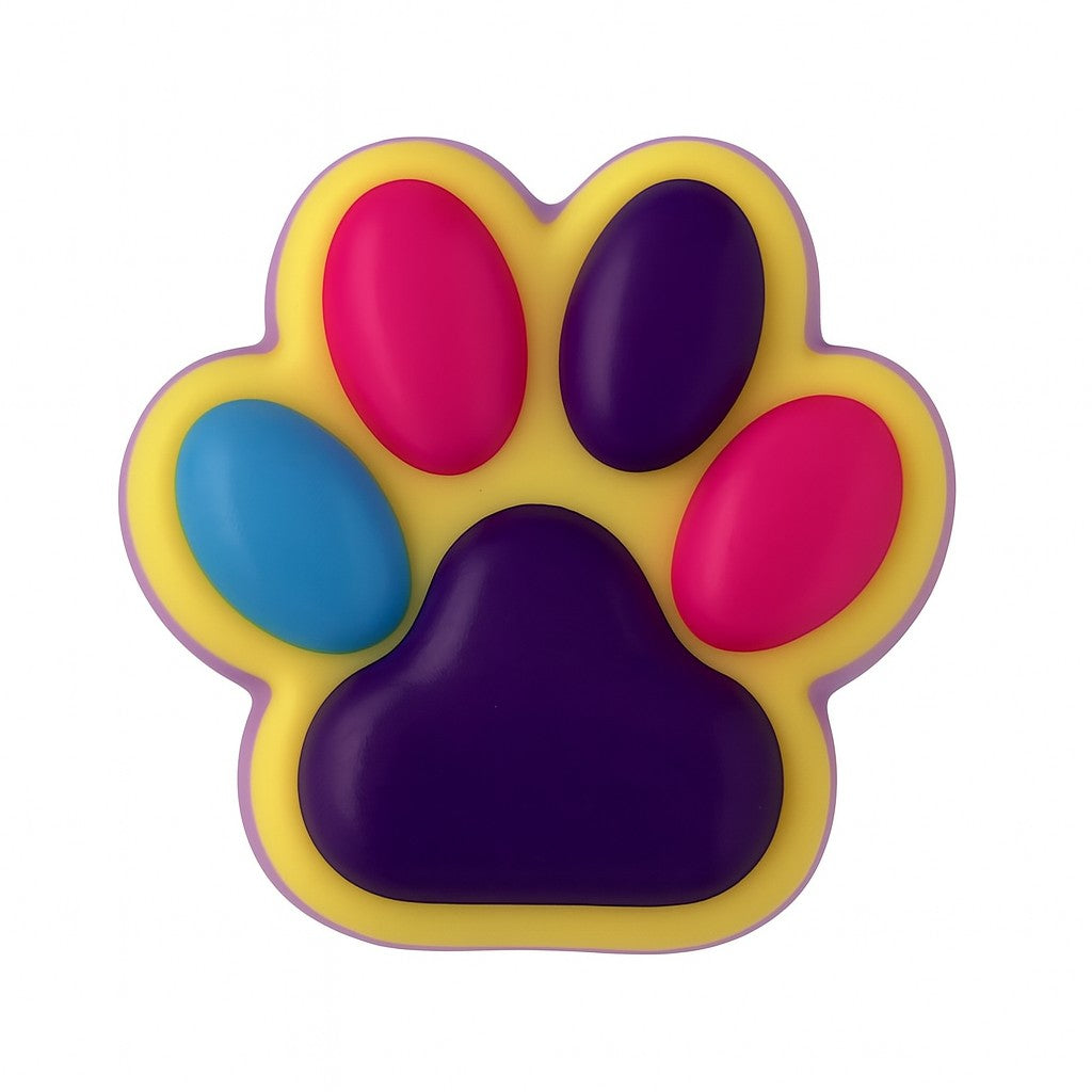 Jucarie Antistres Squishy, Cu Revenire Lenta, Labuta De Pisica Pufoasa, Ambalaj, Galben Mov Inchis