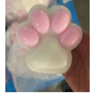 Jucarie Antistres Squishy, Vivimall, cu Revenire Lenta, Labuta de Pisica Pufoasa, 8.5 x 7.5 cm, Ambalaj Transparent, Alb Roz