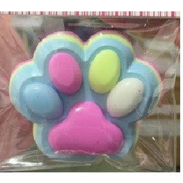 Jucarie Antistres Squishy, Vivimall, cu Revenire Lenta, Labuta de Pisica Pufoasa, 8.5 x 7.5 cm, Ambalaj Transparent, Albastru Multicolor - vivimall.ro