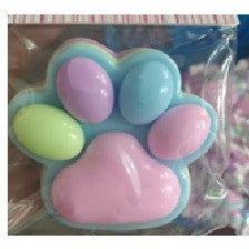 Jucarie Antistres Squishy, Vivimall, cu Revenire Lenta, Labuta de Pisica Pufoasa, 8.5 x 7.5 cm, Ambalaj Transparent, Albastru Roz deschis