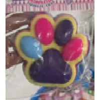 Jucarie Antistres Squishy, Vivimall, cu Revenire Lenta, Labuta de Pisica Pufoasa, 8.5 x 7.5 cm, Ambalaj Transparent, Galben Mov inchis - vivimall.ro