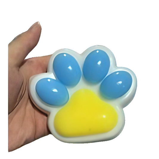 Jucarie Antistres Squishy, Vivimall, cu Revenire Lenta, Squeeze Pinch Family, Model Cat Paw, 12.5x10.5 cm, 220g, Ambalaj Transparent, Model 019, Multicolor - vivimall.ro