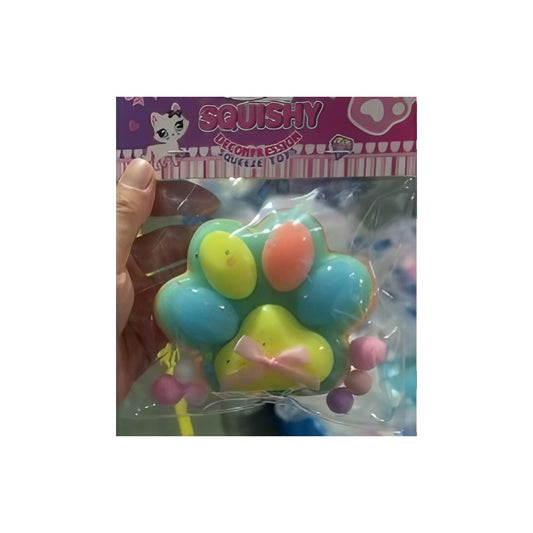 Jucarie Antistres Squishy, Vivimall, cu Revenire Lenta, Squeeze Pinch Family, Model Cat Paw, 12.5x10.5 cm, 220g, Ambalaj Transparent, Model 022, Multicolor - vivimall.ro