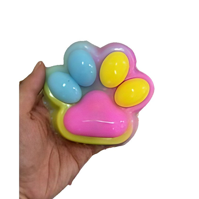 Jucarie Antistres Squishy, Flippy, cu Revenire Lenta, Squeeze Pinch Family, Model Cat Paw, 12.5x10.5 cm, 220g, Ambalaj Transparent, Model 027, Multicolor - vivimall.ro