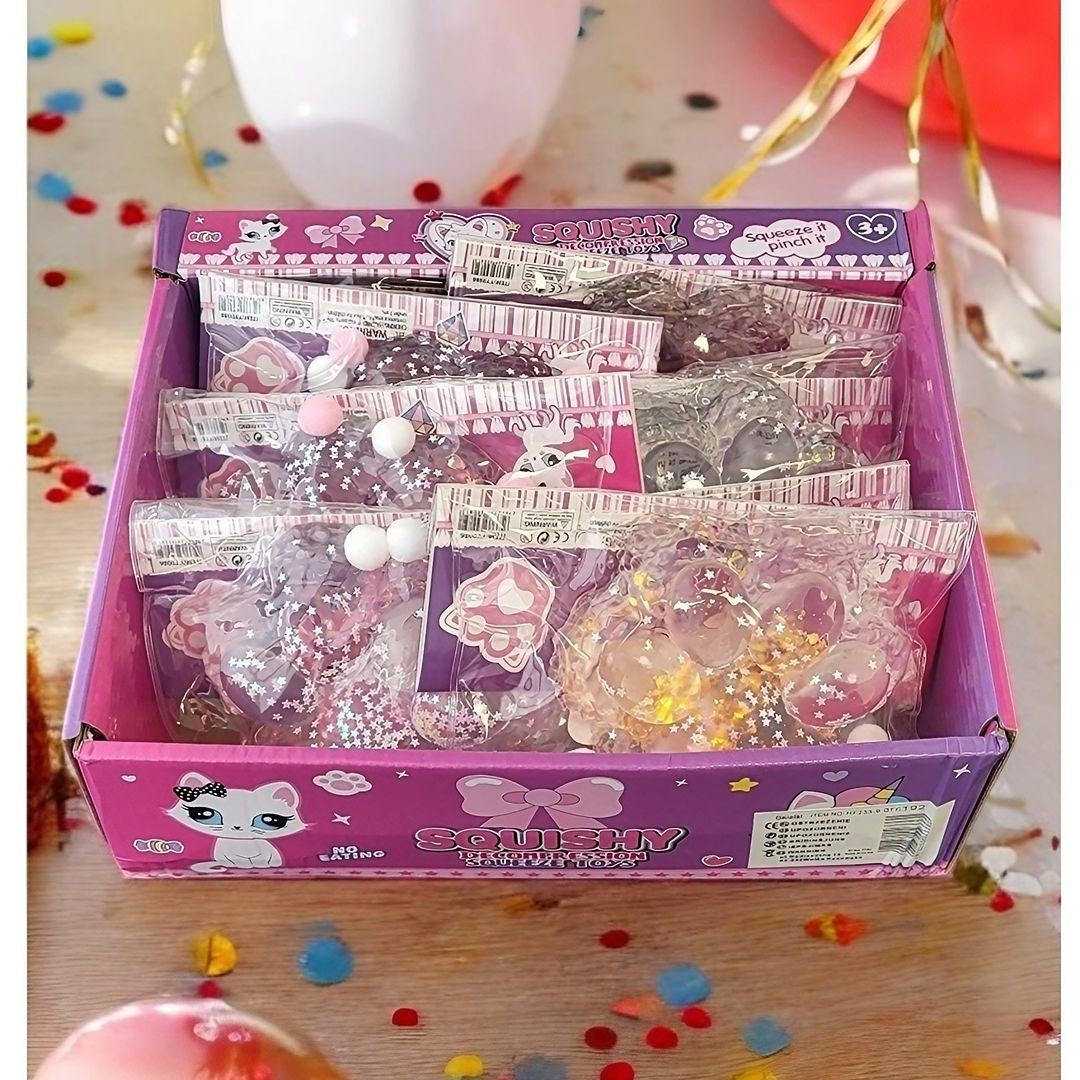 Jucarie Antistres Squishy, Vivimall, cu Revenire Lenta, Model Cat Paw, 12.5x10.5 cm, 220g, Squeeze Pinch Family, Ambalaj Transparent, Culori Diferite - vivimall.ro