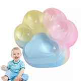 Jucarie Antistres Squishy, Vivimall, cu Revenire Lenta, Squeeze Pinch Family, Model Cat Paw, 6.5 x 6 cm, din Tpr, 4-6 Ani, Model Curcubeu, Multicolor cu Insertii