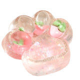 Jucarie Antistres Squishy, Vivimall, cu Revenire Lenta, Squeeze Pinch Family, Model Cat Paw, 6.5 x 7 cm, din Tpr, 4-6 Ani, Model 5 Fructe, Transparent