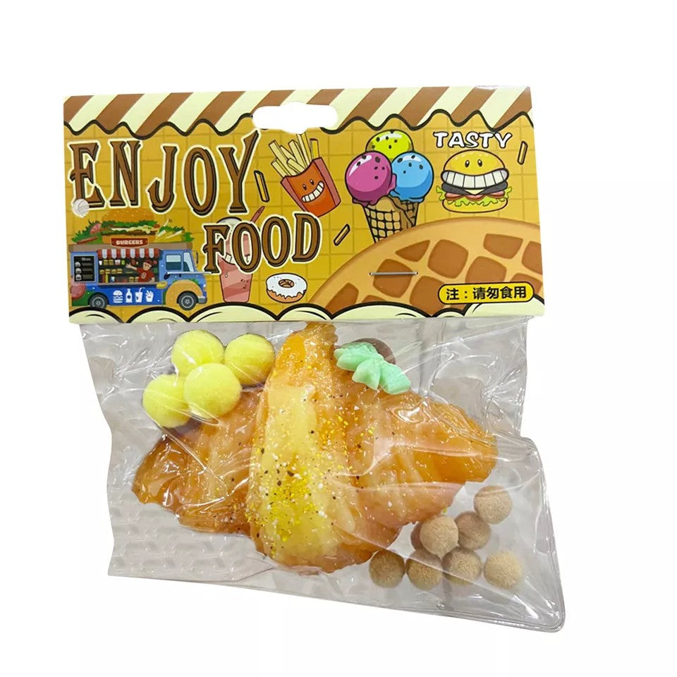 Jucarie Antistres Squishy, Vivimall, cu Revenire Lenta, Squeeze Pinch Family, Model Croissant, 10x8 cm, 90g, Ambalaj Transparent, Maro - vivimall.ro